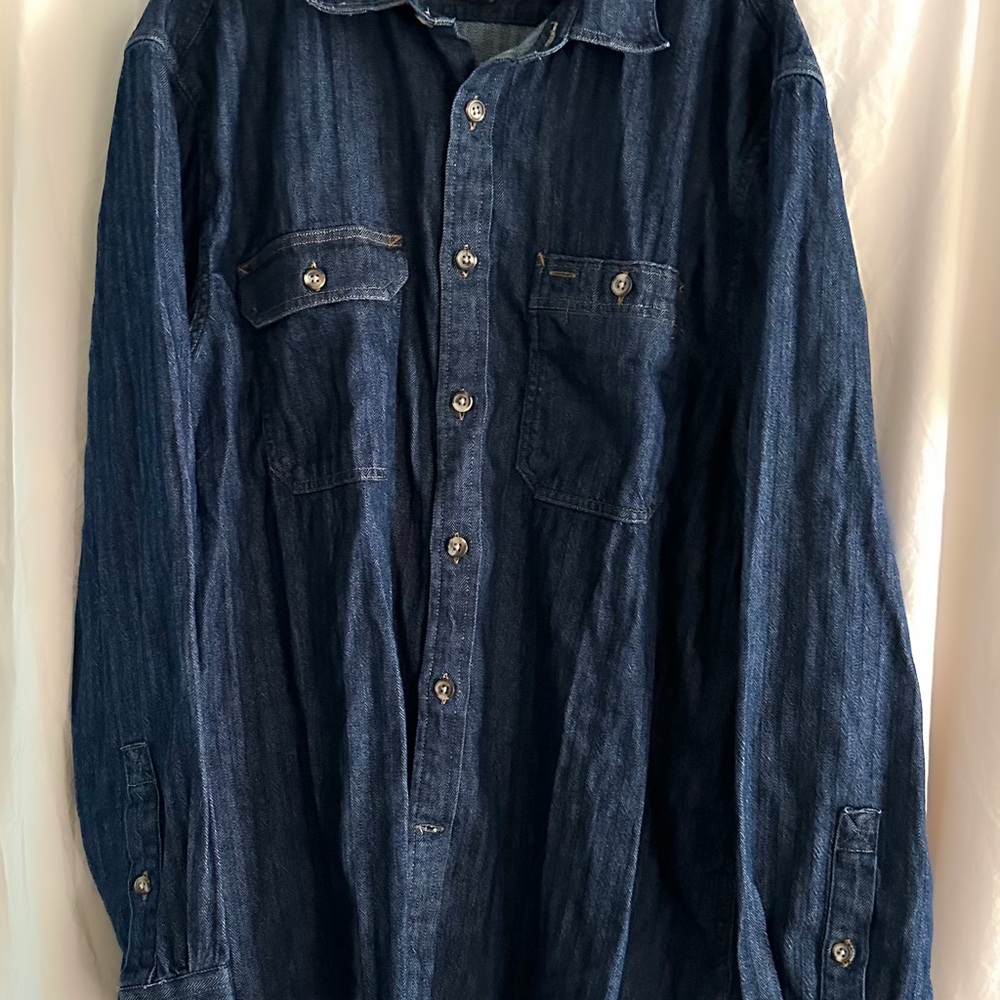 Banana Republic Dark Blue Denim Button-Up Shirt